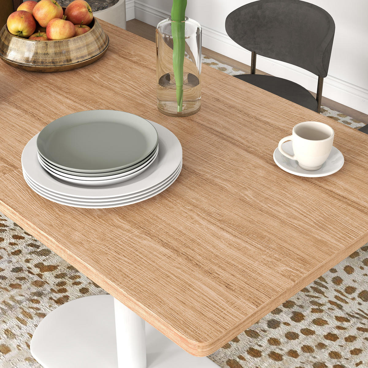ESSTISCH DE-16525 Eiche & Weiß - Eichefarben, Metall (120/70/75cm) - ComfortXL