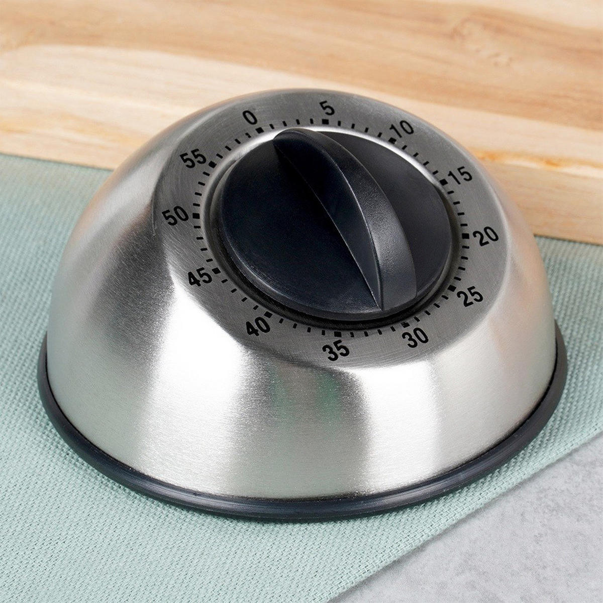 KÜCHENTIMER Silber Schwarz - Silberfarben, Metall (9.5/5/9.5cm) - Orion 