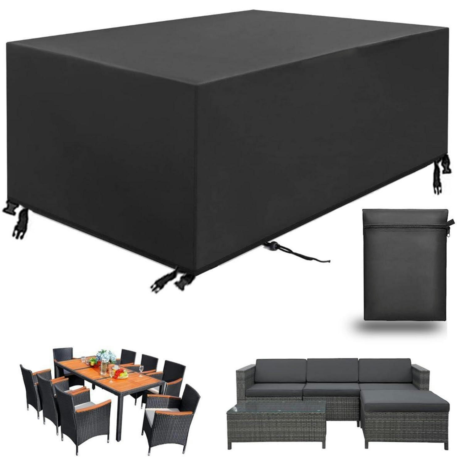 ABDECKHAUBE für Gartenmöbel 200 x 160 x 70 cm Schwarz - Schwarz, Textil (132/74/213cm)