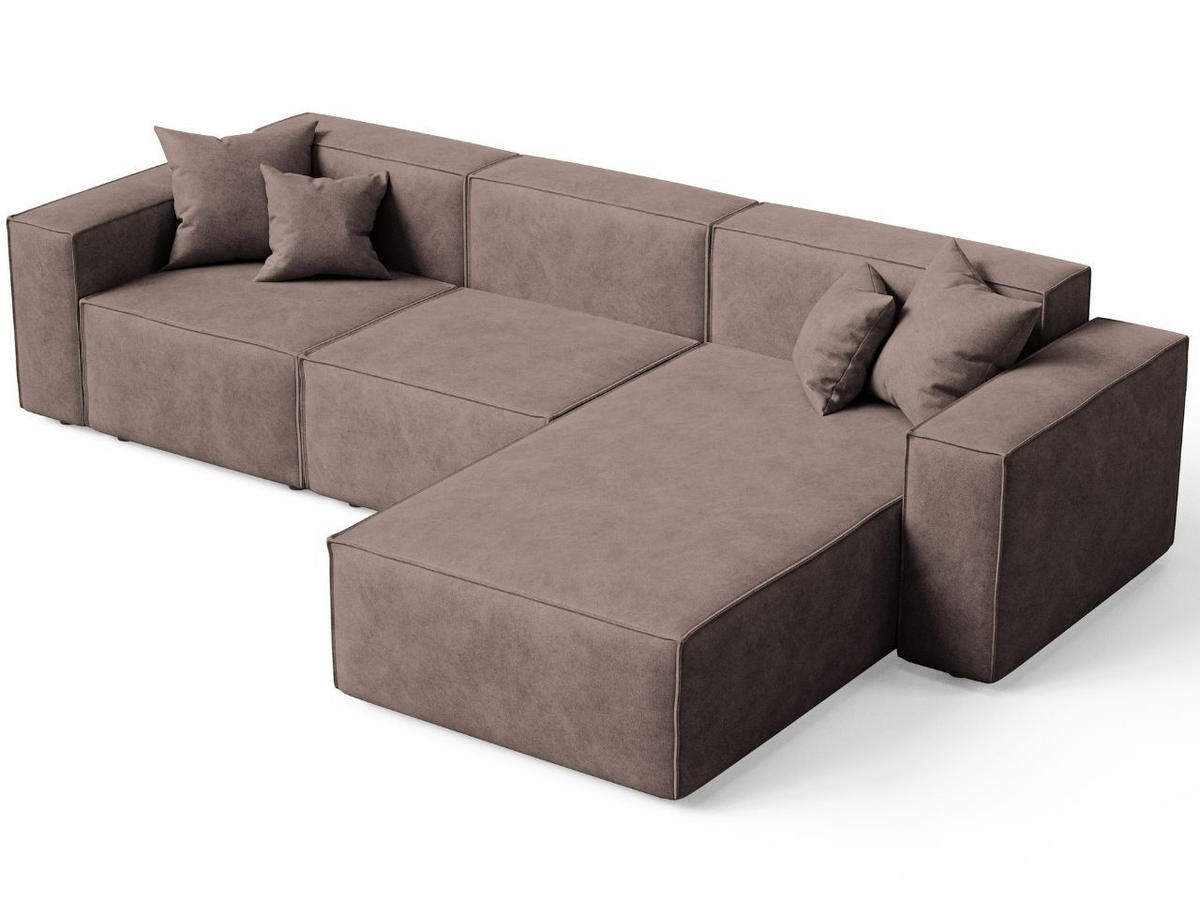ECKSOFA Arizona Braun Rechts - Braun, Holz/Textil (265/180cm) - Graingold