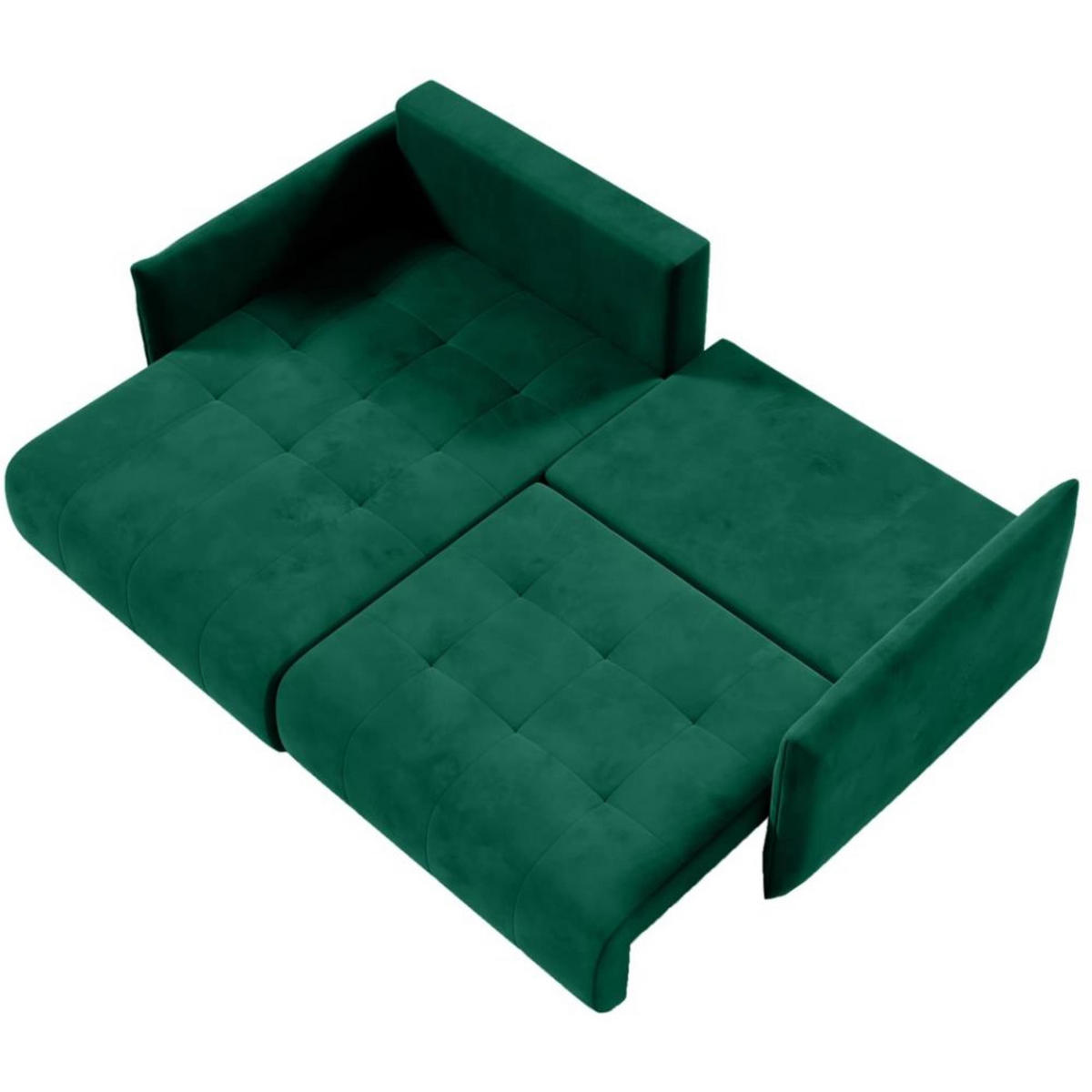 ECKSCHLAFSOFA Henry Mini grün links - Schwarz/Grün, Kunststoff/Textil (221/153cm) - Beautysofa