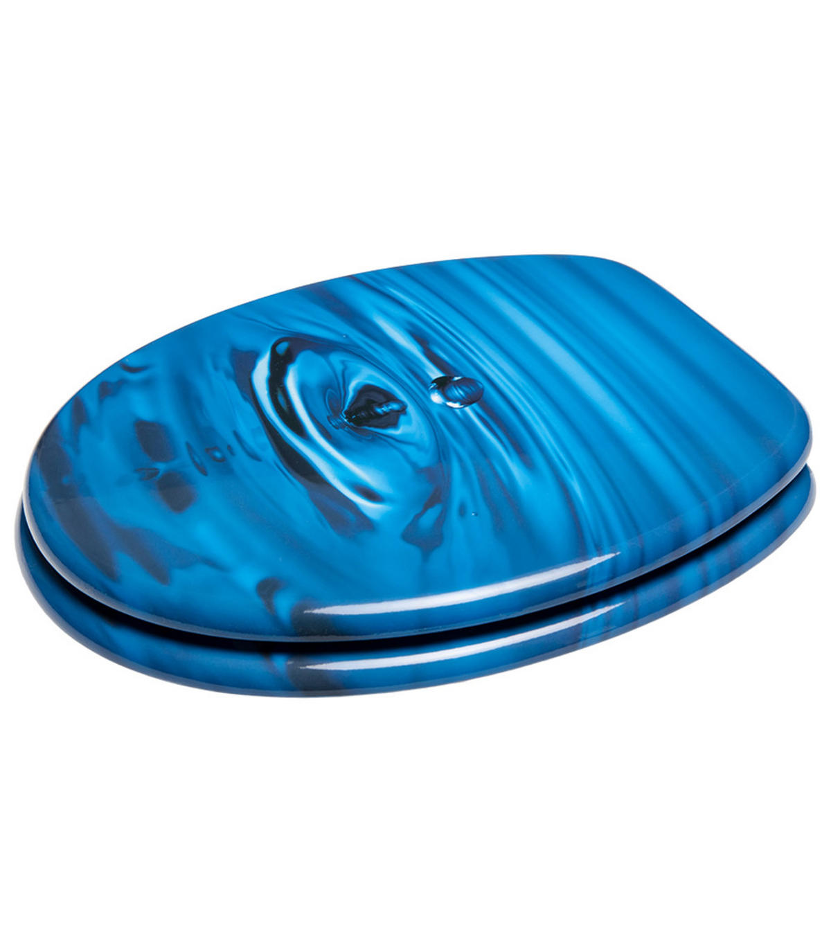 WC-SITZ Tropfen - Blau, Holzwerkstoff (38/6/47cm) - Sanilo