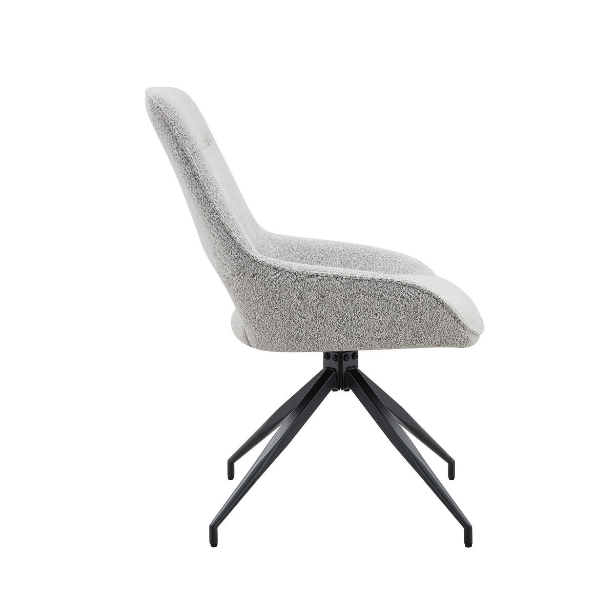 JÍDELNÍ ŽIDLE Sada 2 ks, otočná, teplá šedá látka a černý kov - šedobéžová, textil (50/87/50cm) - Urban Meuble
