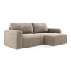 ECKSOFA mit Schlaffunktion rechts Chenille Stoff Beige - Beige/Schwarz, Kunststoff/Textil (244/149cm) - Makamii