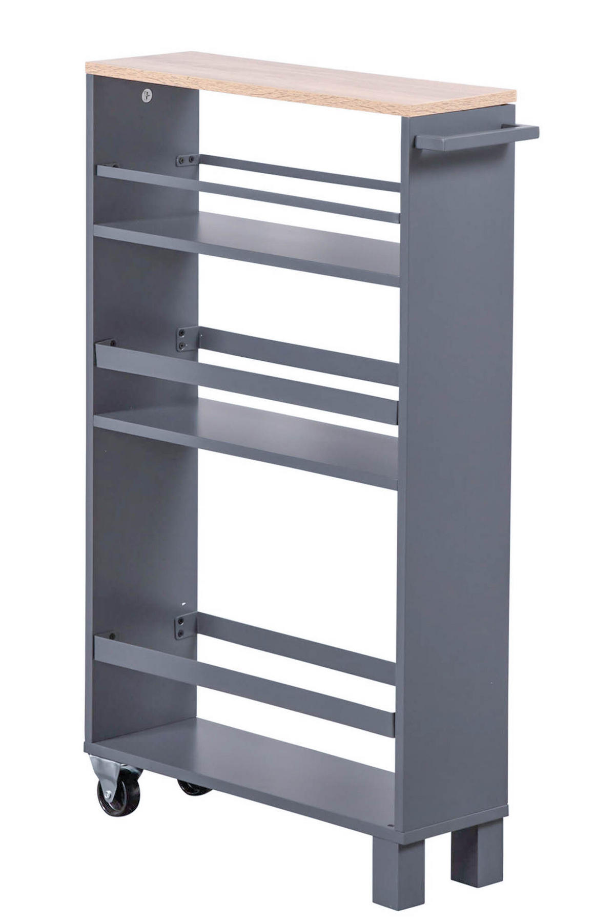 KÜCHENREGAL schmal Anthrazitfarben 15/50/79 cm - Anthrazit, Holzwerkstoff (50/79/15cm) - Kesper