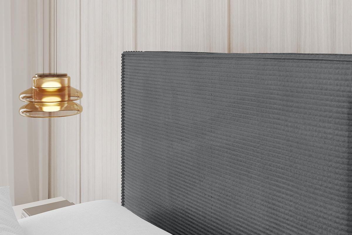 POLSTERBETT mit Bettkasten und Lattenrost, Bett mit Matratze H3/H4 - VANTO 180x200 Dunkelgrau - Anthrazit, Holzwerkstoff/Textil (180/200cm) - ALTDECOR
