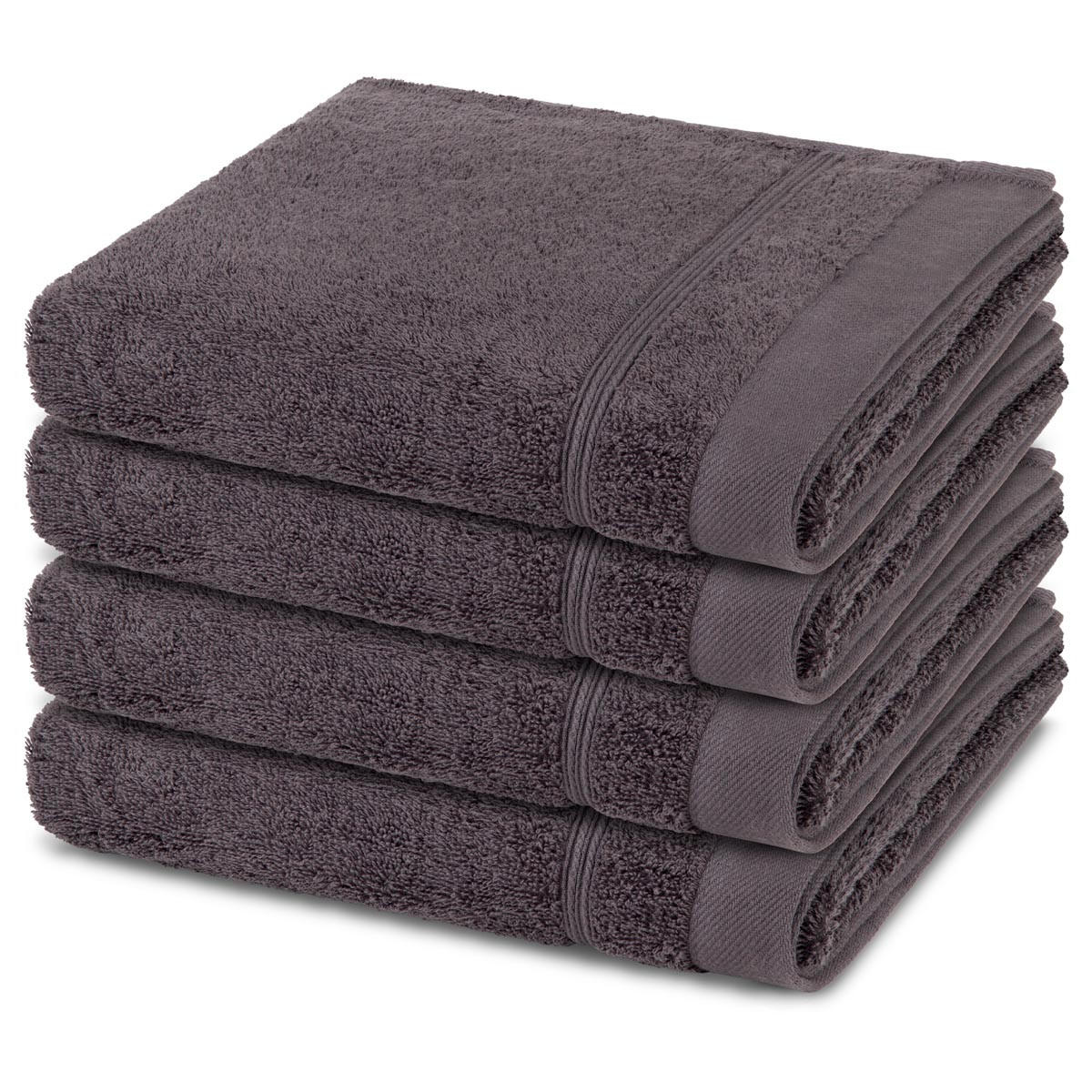 HANDTUCH Rubin 4er-Set - Dunkelgrau, Textil (50/100cm) - Ross