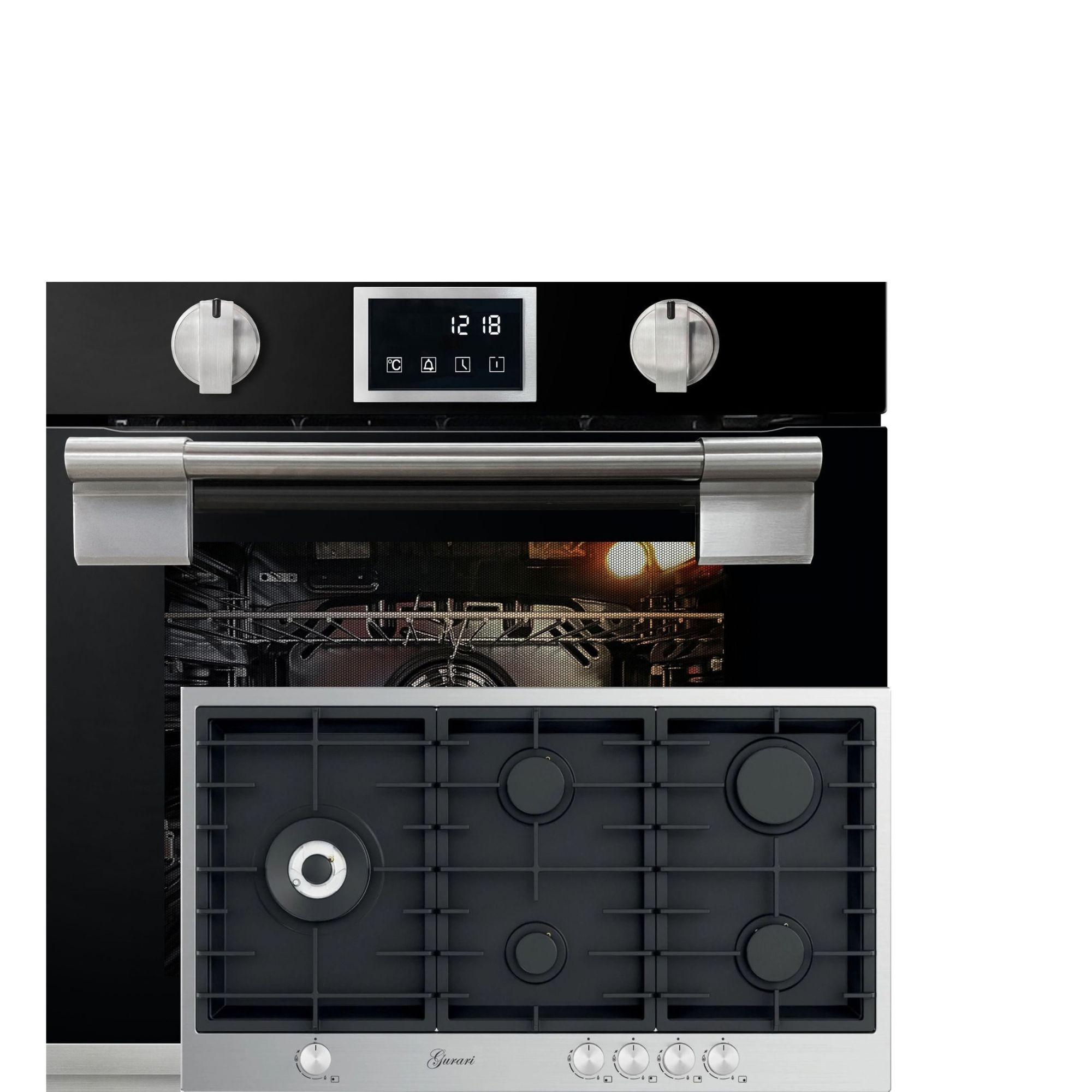 EINBAU-BACKOFEN 60 cm EH 6338 s+TY 905 VPGC Gas-Kochfeld 90 cm - Schwarz, Metall (59.4/59.4/55.6cm) - Kaiser Küchengeräte