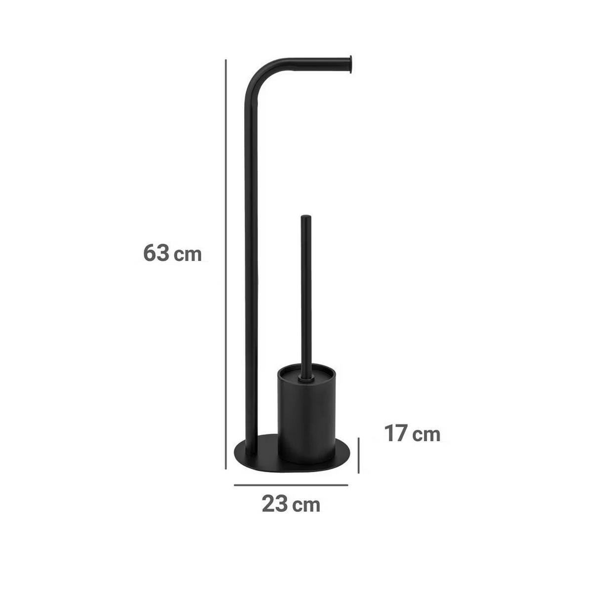 TOILETTENPAPIERHALTER 2in1 Levante 23/17/63 cm - Schwarz, Metall (17/63/23cm) - Wenko
