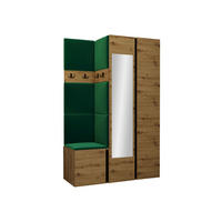 GARDEROBEN-SET Orion XXVI - Eiche Artisan/Grün, Holzwerkstoff/Kunststoff (116/186/46cm) - MIRJAN24