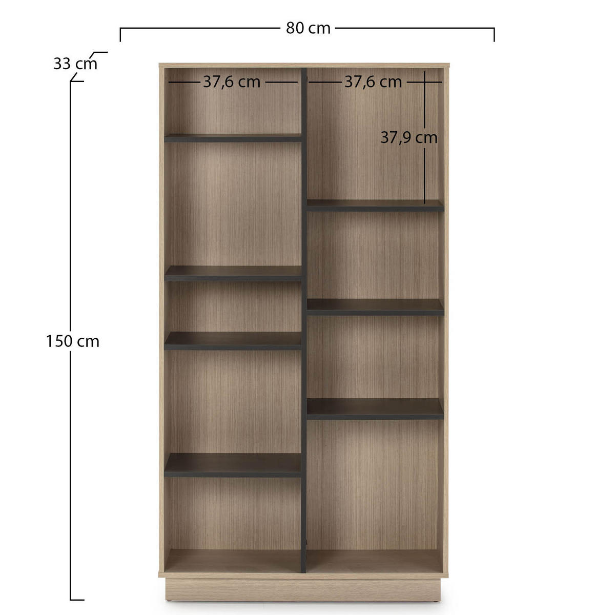 REGAL Vigo 150x80 cm, Farbe Eiche - Honigeiche, Holzwerkstoff (80/150/33cm) - VS Venta-stock