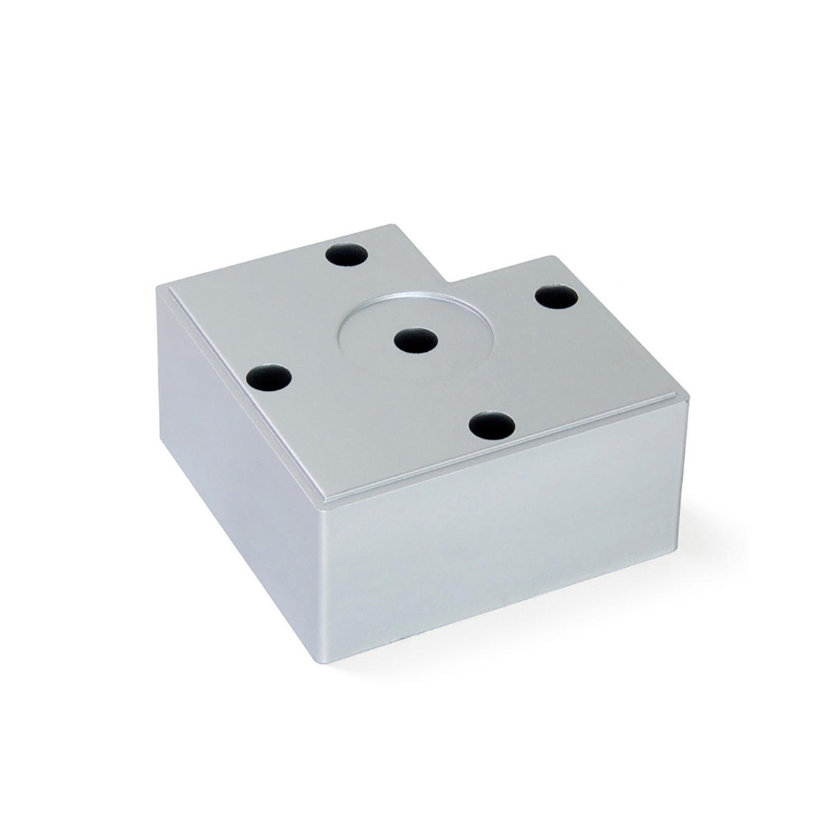 MÖBELFÜSSE Alumix 7, Höhe 45mm, Kunststoff, Silbergrau 4er-set - Silberfarben, Kunststoff (22/5/22cm) - EMUCA