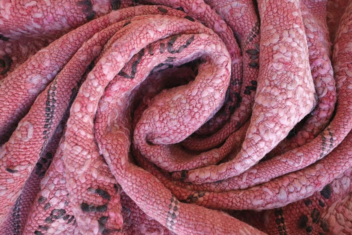 BERBERTEPPICH aus reiner Wolle 144x 278 cm - Pink, Naturmaterialien (144/278cm) - AFK Living