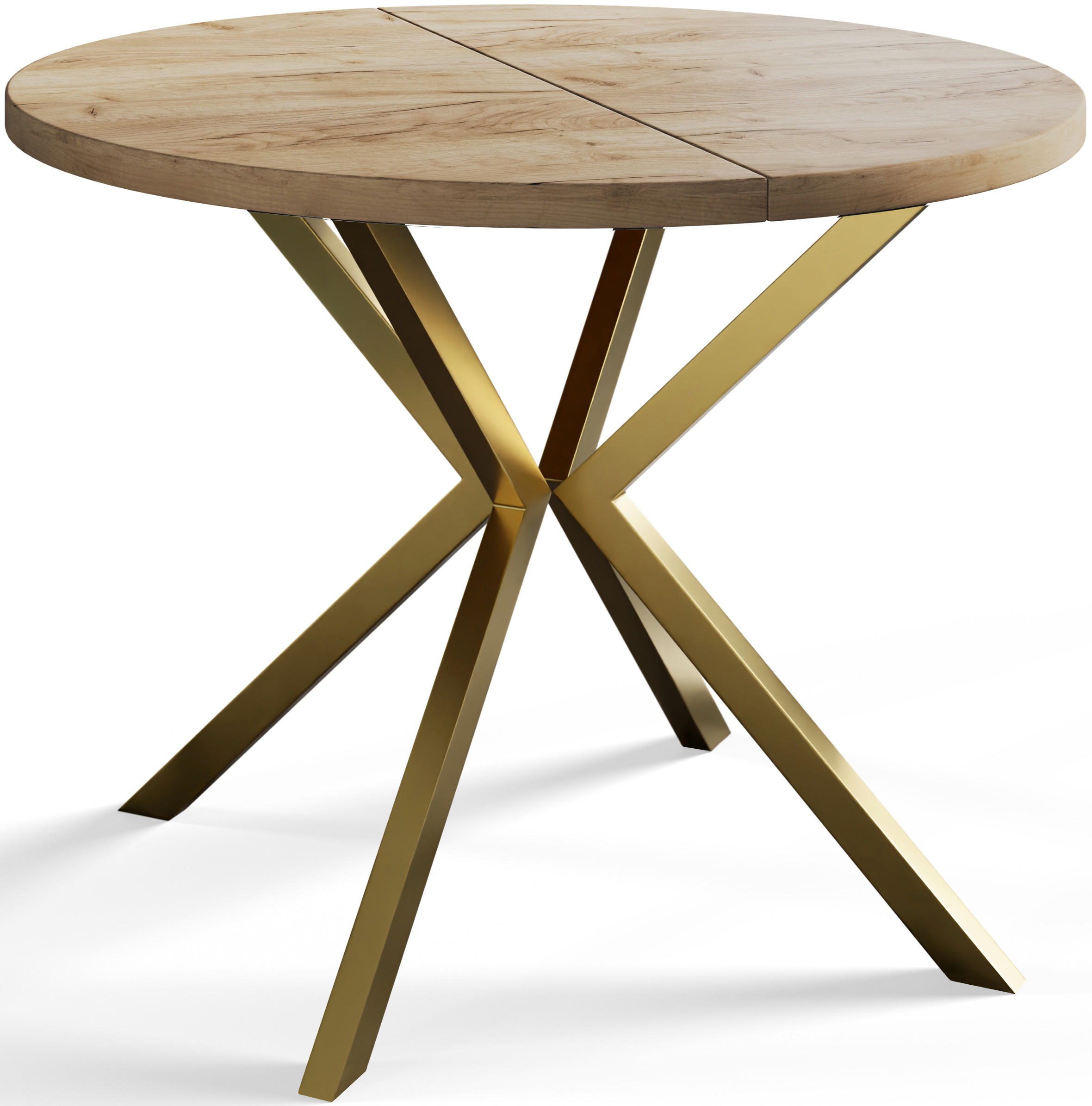 Alpi-Möbel Runder Braun, Gold 100x76x100 cm