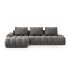 AUSKLAPPBARES-ECKSOFA links mit Container Linz aus Samt grau 3 Sitzplätze - Grau, Textil (142/275cm) - Cosmopolitan Design