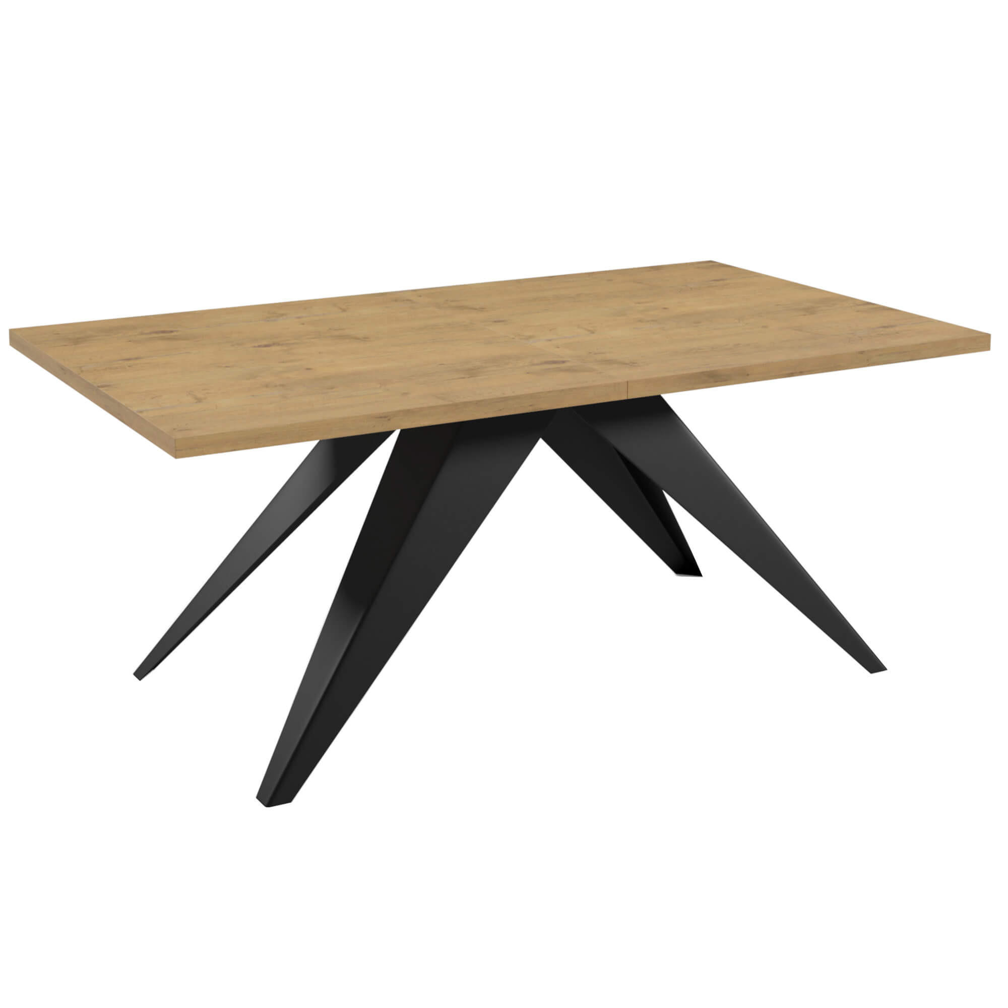 ESSTISCHE SENTO - Eichefarben/Schwarz, Holzwerkstoff (90/160/76cm) - Meblini