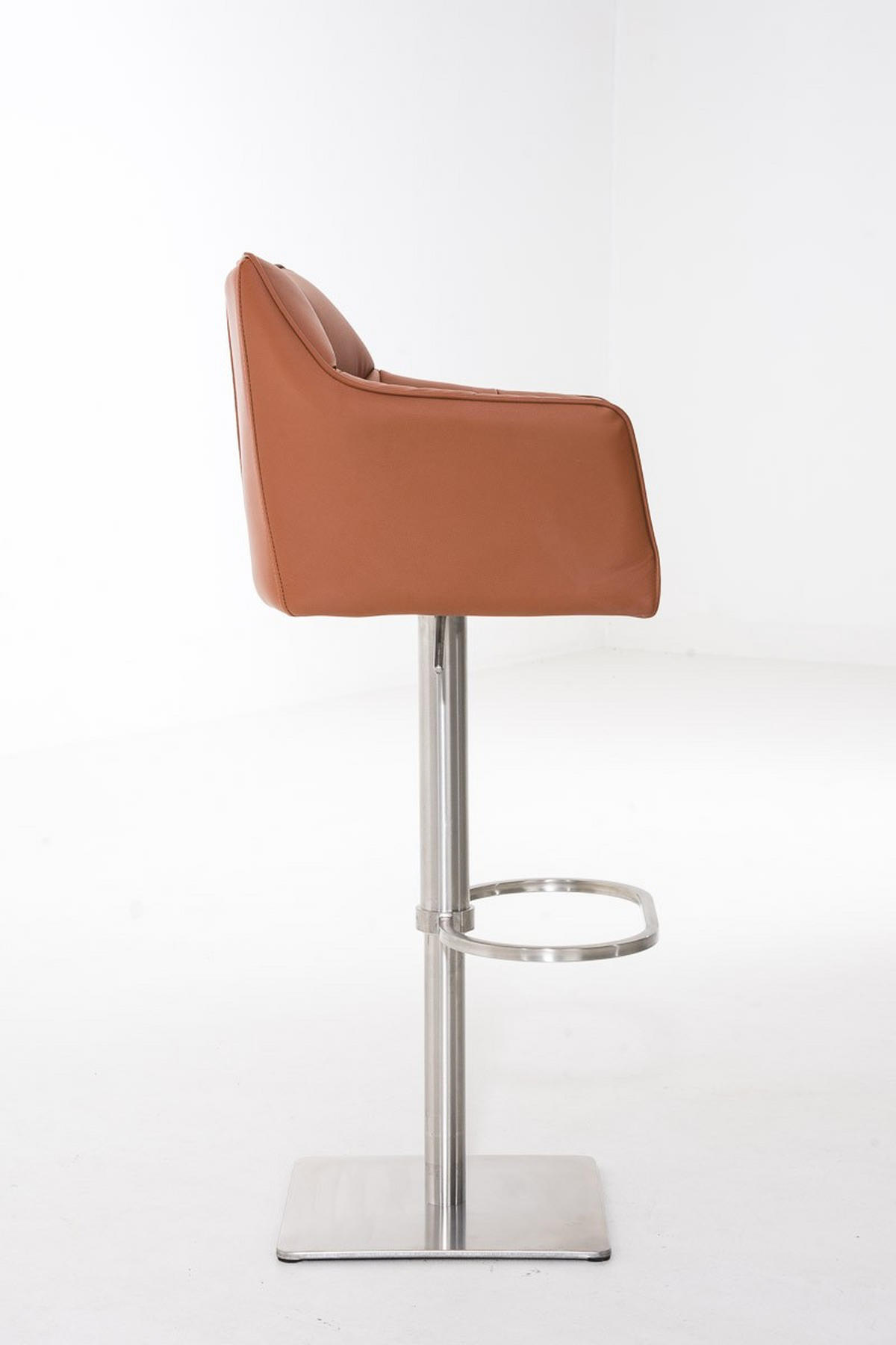 BARHOCKER Damaso 88x64x45 cm hellbraun - Hellbraun, Leder (64/88/45cm) - furnicato