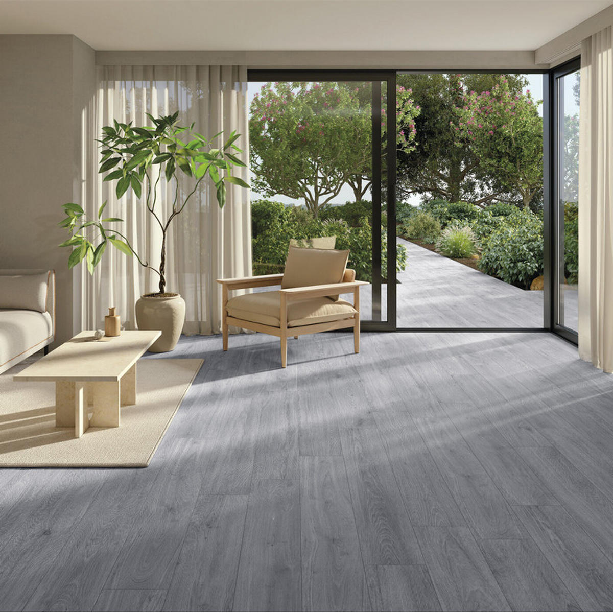 VINYLBODEN 5m²/36-TLG. selbstklebend PVC - Grau, Kunststoff (0.2/91.5/15.2cm) - Livingandhome
