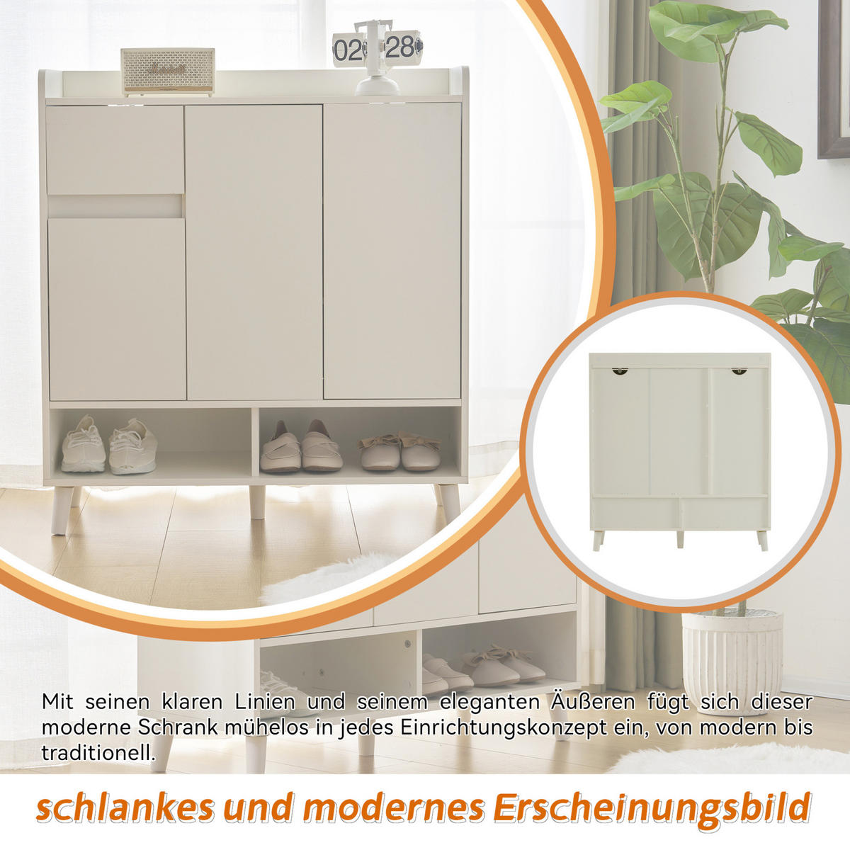 SCHUHSCHRANK 35/90/99 cm weiß aus Spanplatte mit verstellbaren Einlegeböden - Weiß, Holzwerkstoff (90/99/35cm) - OKWISH