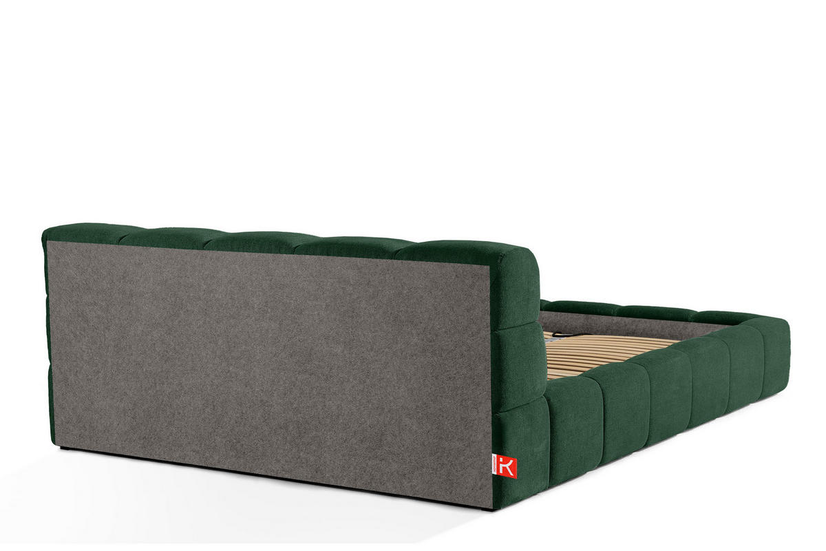 POLSTERBETT AERI 140/160/180/200 mit Rahmen und Bettkasten, dunkelgrün - Dunkelgrün, Holz/Holzwerkstoff (180/200cm) - KONSIMO®