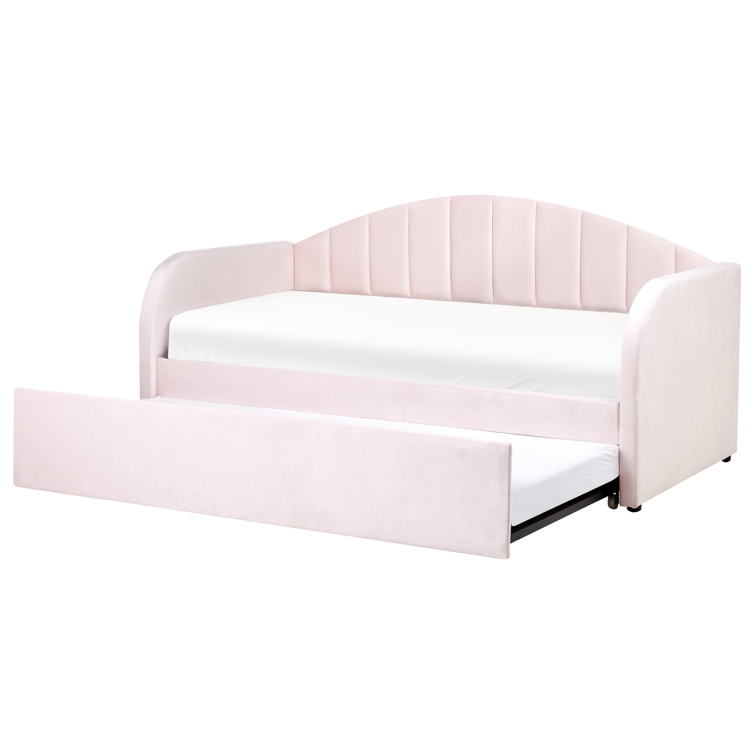 DAGBÄDD 90/200cm pastellrosa Eyburie - Pink, Textil (90/200cm) - Beliani
