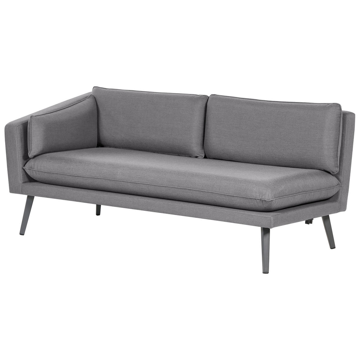 GARTEN-ECKSOFA 5-Sitzer grau modular Loretello - Grau, Textil (243/70/243cm) - Beliani