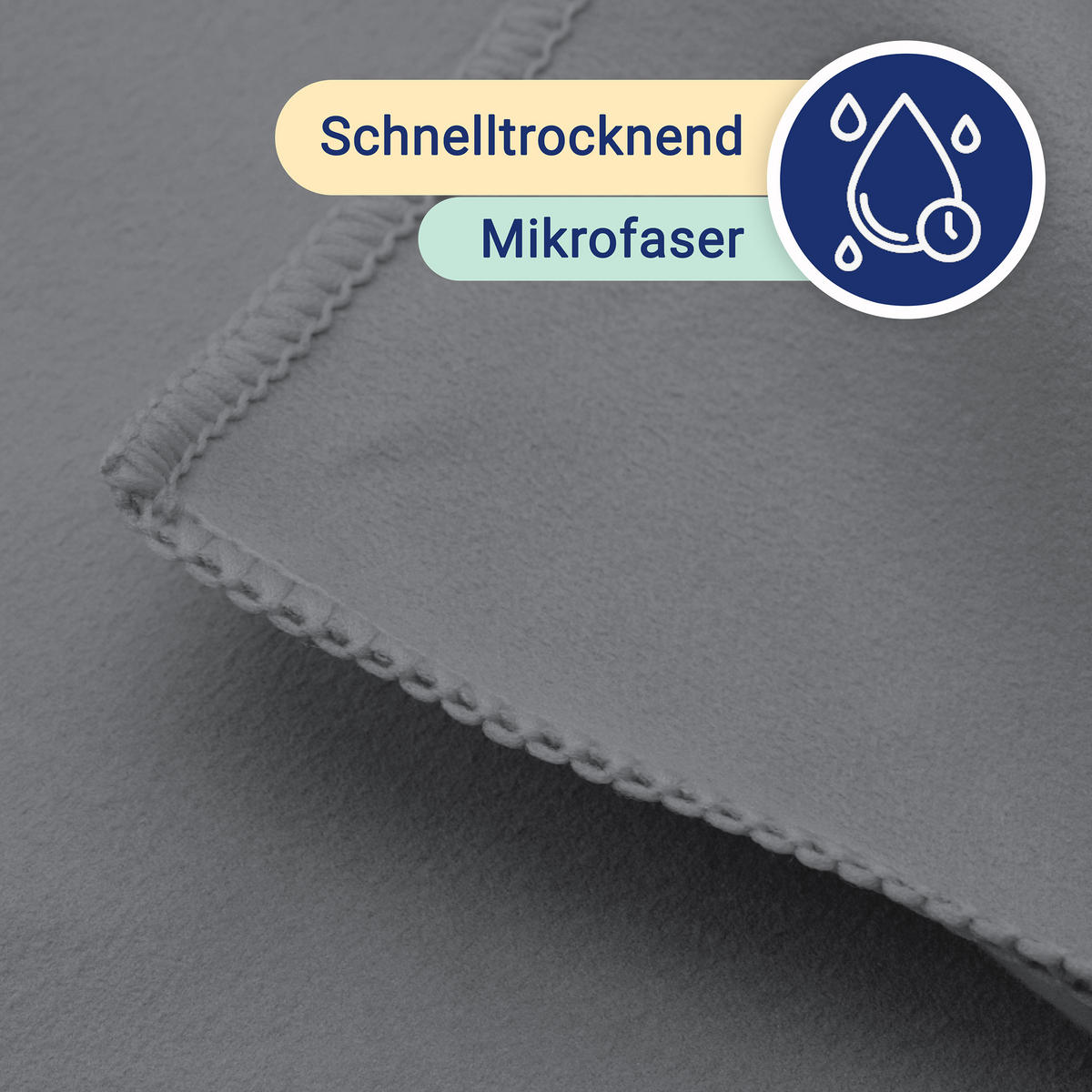 STRANDTUCH, 90x180 cm, 80% Polyester, 20% Polyamid, Grau - Anthrazit, Textil (90/180cm) - Zollner