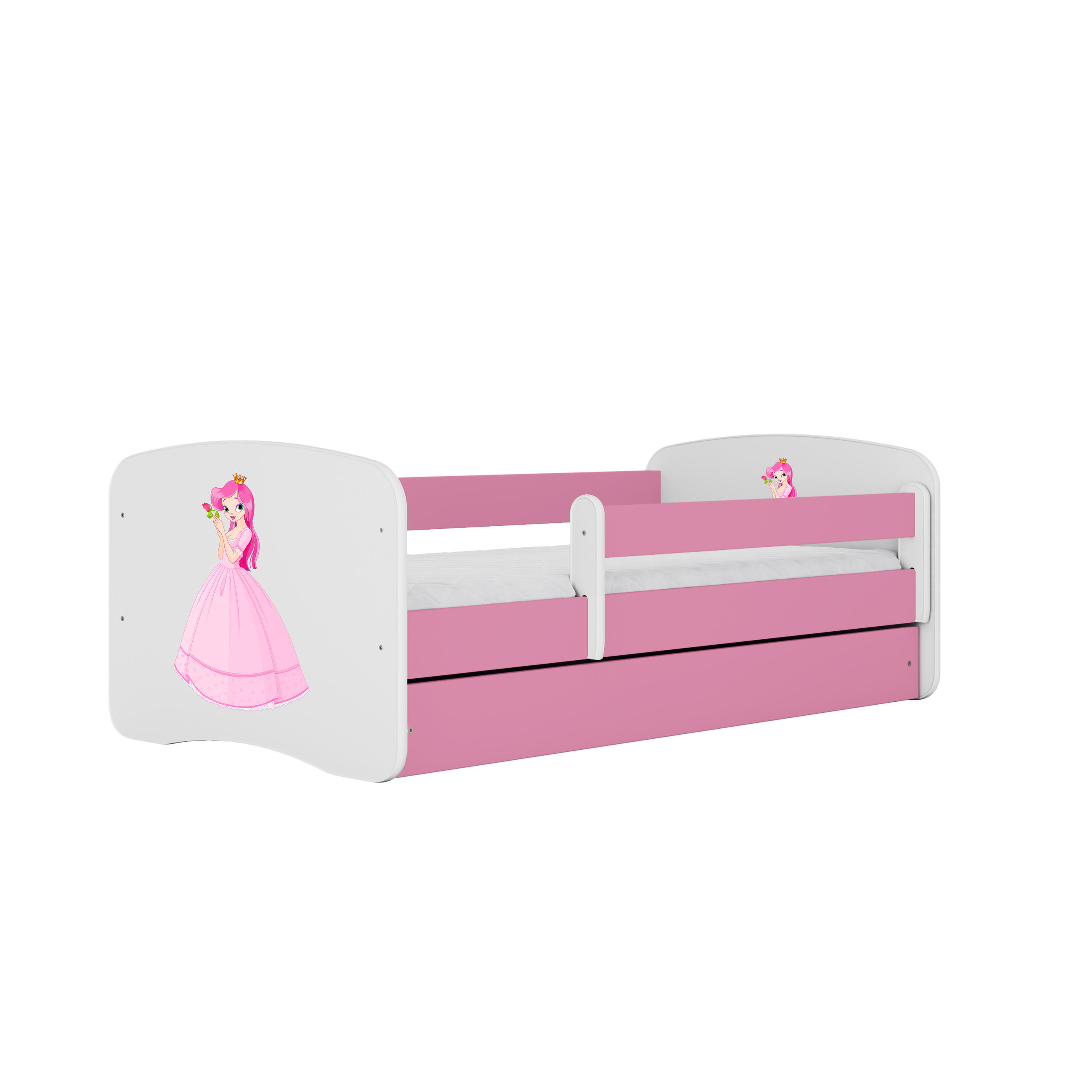 KINDERBETT Prinzessin mit Schublade und Matratze 140/70 - Rosa, Holzwerkstoff (70/140cm) - RAUMHIRSCH FURNITURE