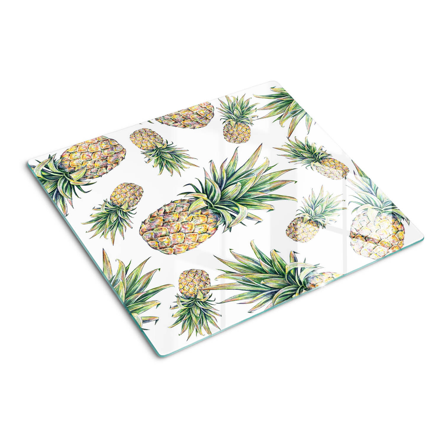 GLASPLATTE 60x52 cm Ananas - Grün, Glas (60/0.4/52cm) - TULUP