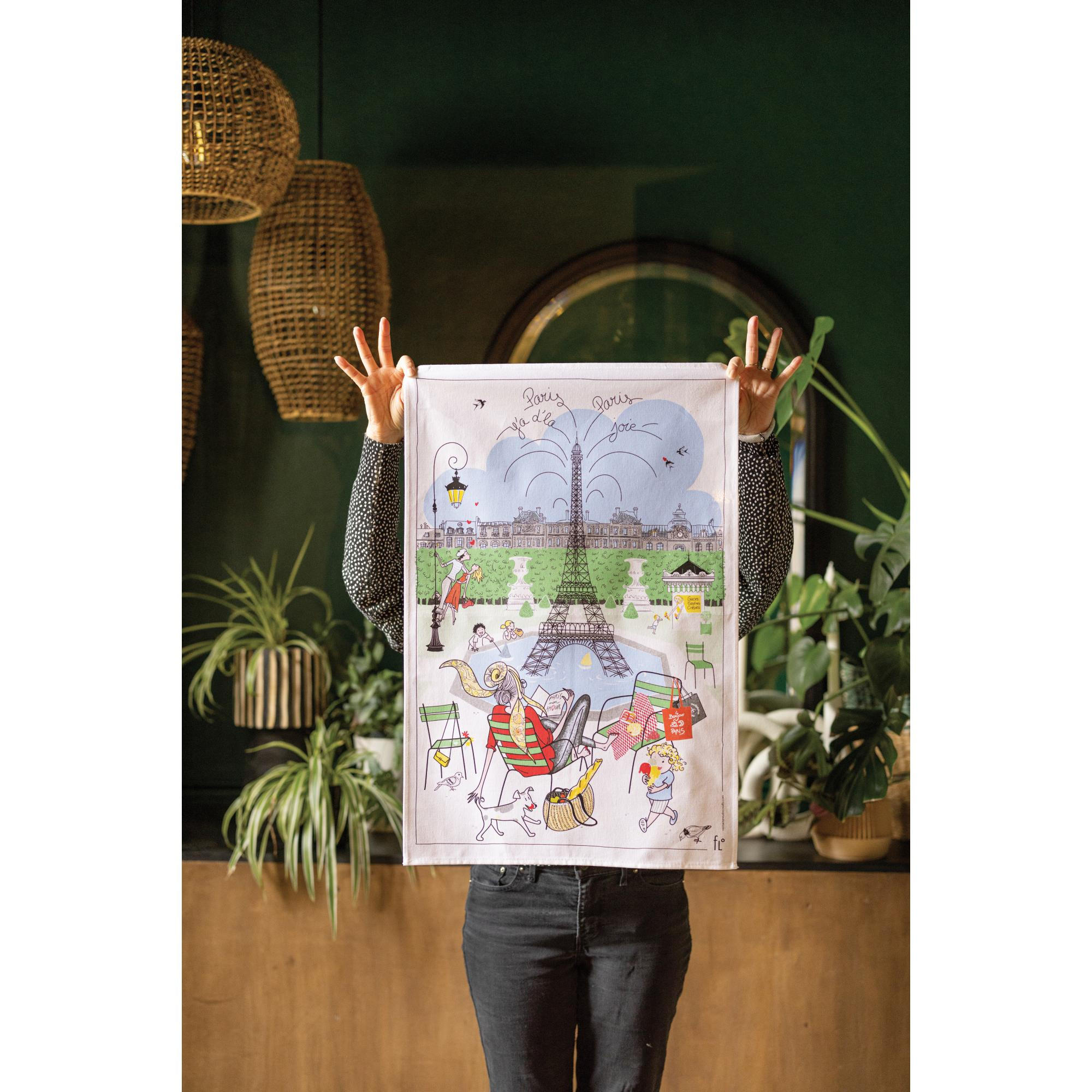 GESCHIRRTUCH Les jardins parisiens weiß 48 x 72 cm - Weiß, Textil (48/72cm) - Winkler