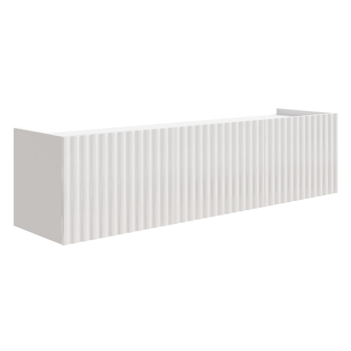 TV-LOWBOARD hängend, Weiß Hochglanz, 144 cm - Weiß, Holzwerkstoff (144/49/38.3cm) - Selsey