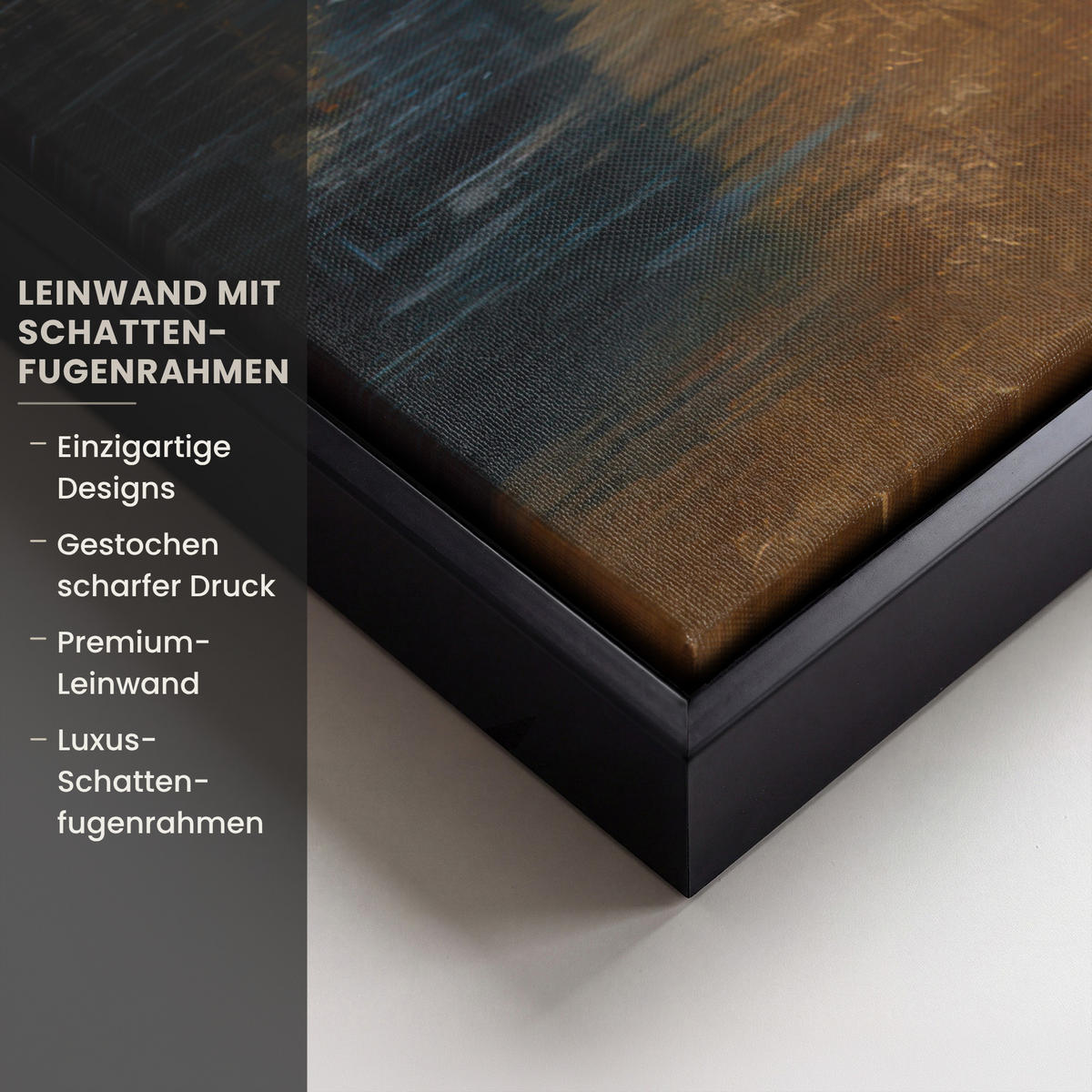 LEINWAND Bilder mit Rahmen - Bergkulisse mit goldenem Sonnenuntergang - 50x50 - Goldfarben, Textil (50/50cm) - MuchoWow
