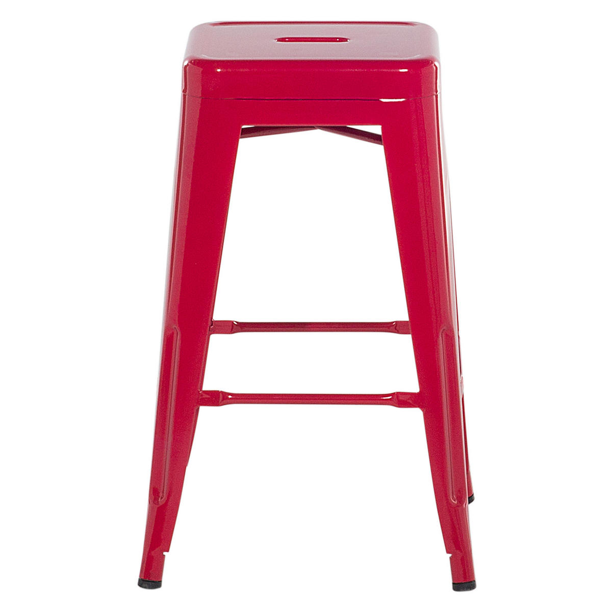 HOCKER 2er-Set Metall Rot Cabrillo - Rot, Metall (42/60/42cm) - Beliani