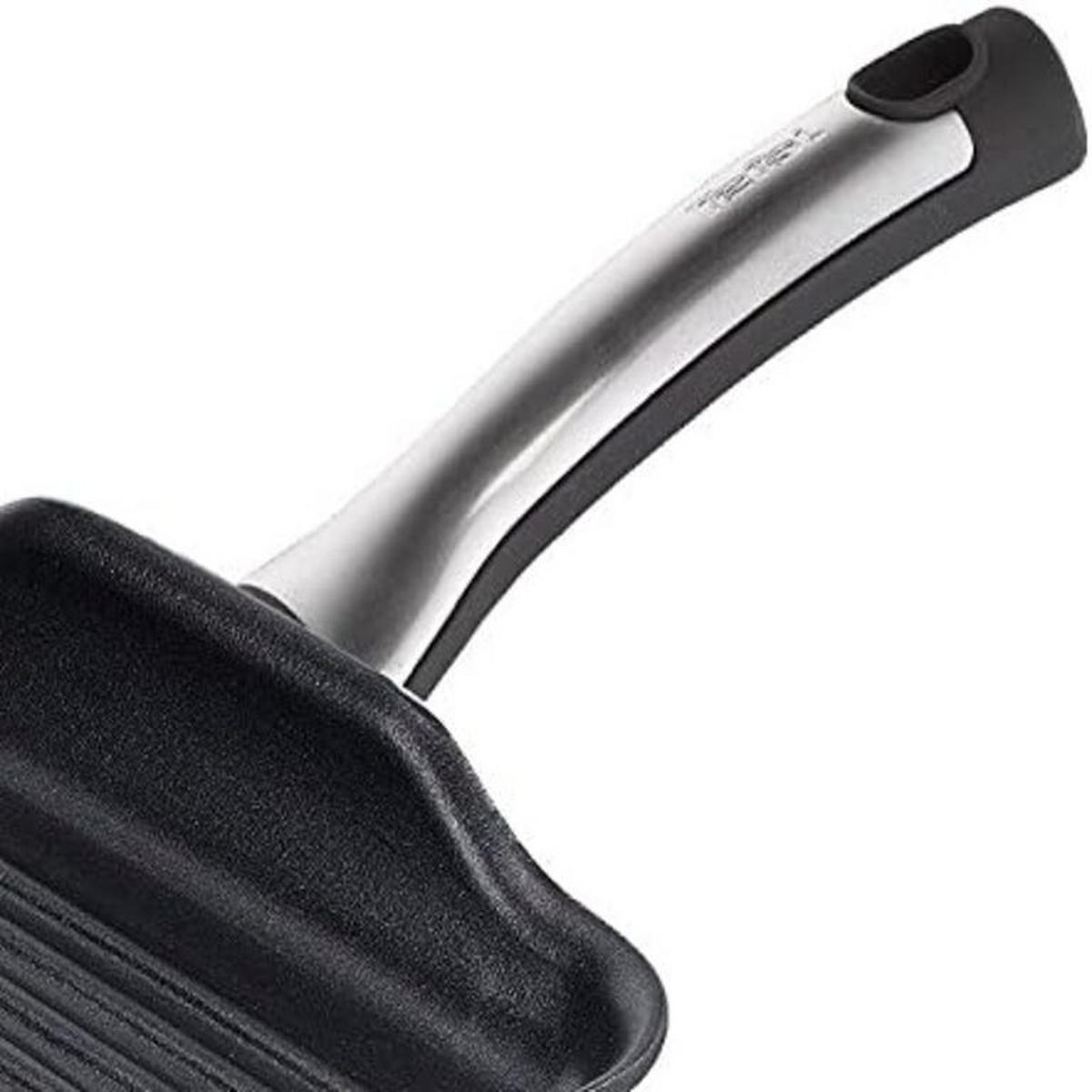 GRILLPFANNE E44040 Talent Pro 26 cm – Antihaft, Schwarz, Induktion geeignet, fettarmes Grillen, gleichmäßige Hitzeverteilung und pflegeleicht - Schwarz, Metall (26cm) - Tefal