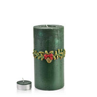 TEELICHTHALTER Wianek Grün 24/12/24 cm Naturmaterial - Grün, Naturmaterialien (24cm) - Mondex