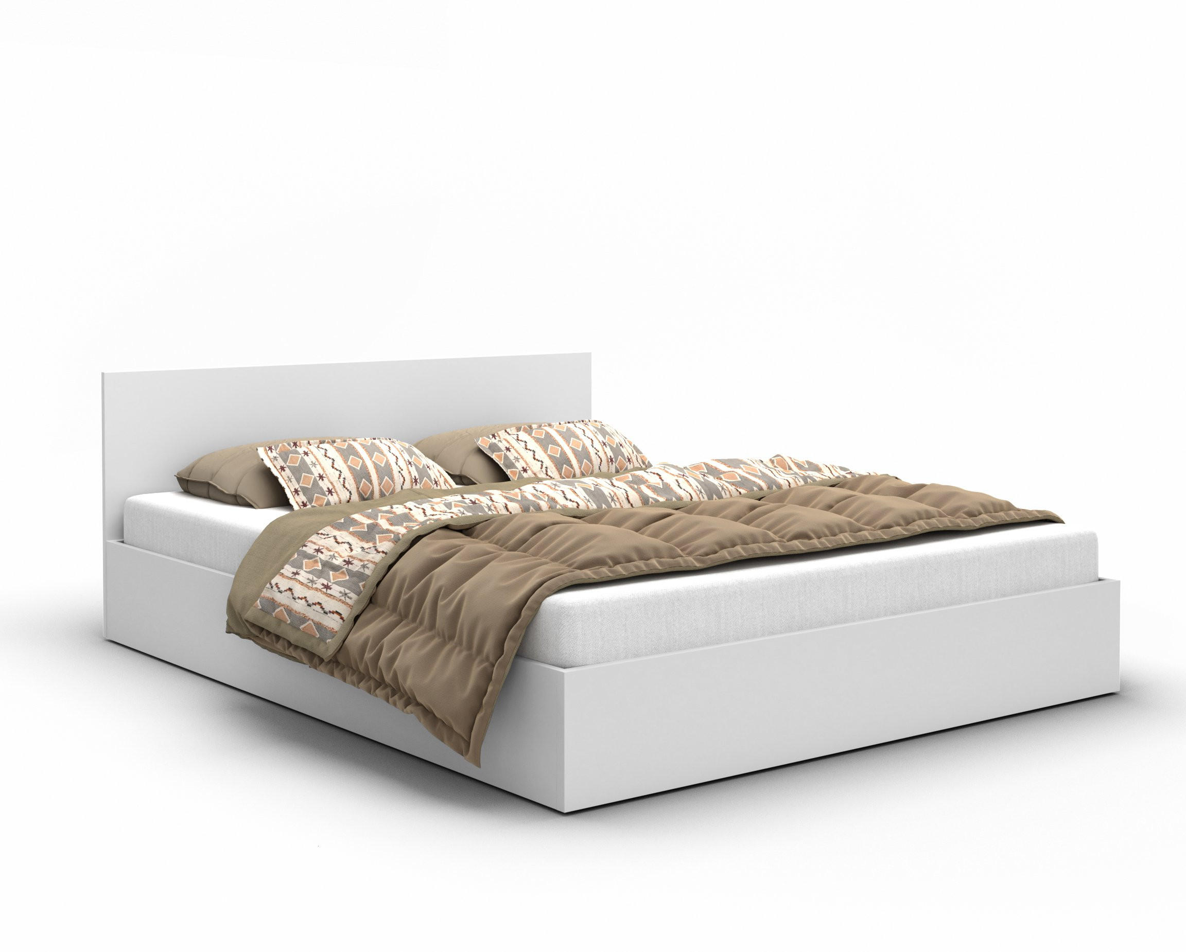 BETT Weiß ALDO Laminat 120x200 cm - Weiß, Textil (120/200cm) - Sepro Meble