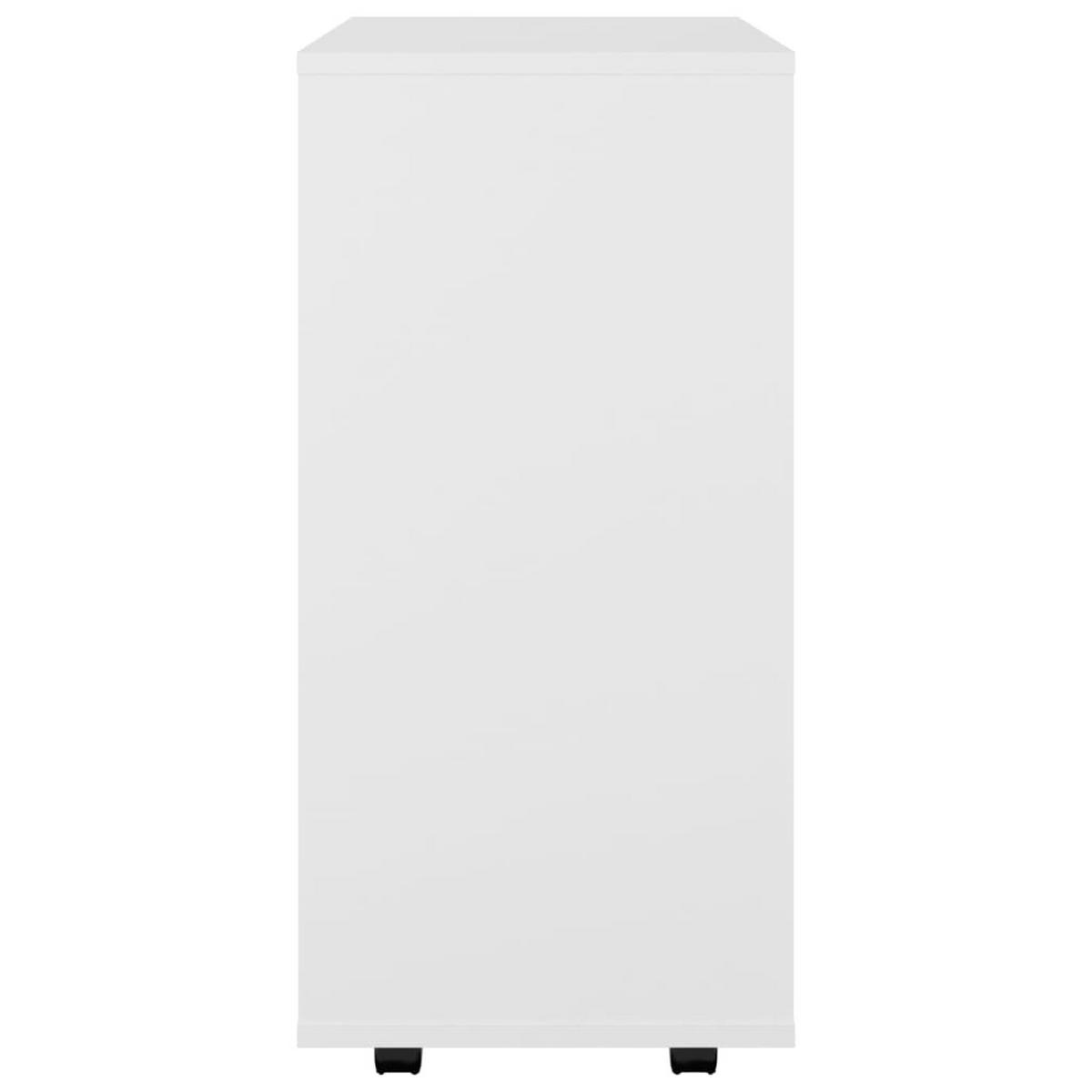 BEISTELLSCHRANK mit 4 Rollen, 60/35/75 cm, aus Holzwerkstoff, in Weiß - Weiß, Holz (60/75/35cm) - vidaXL