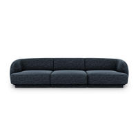 SOFA Miley aus Chenille-Stoff königsblau 3 Sitzplätze - Blau, Textil (90/70/255cm) - Micadoni