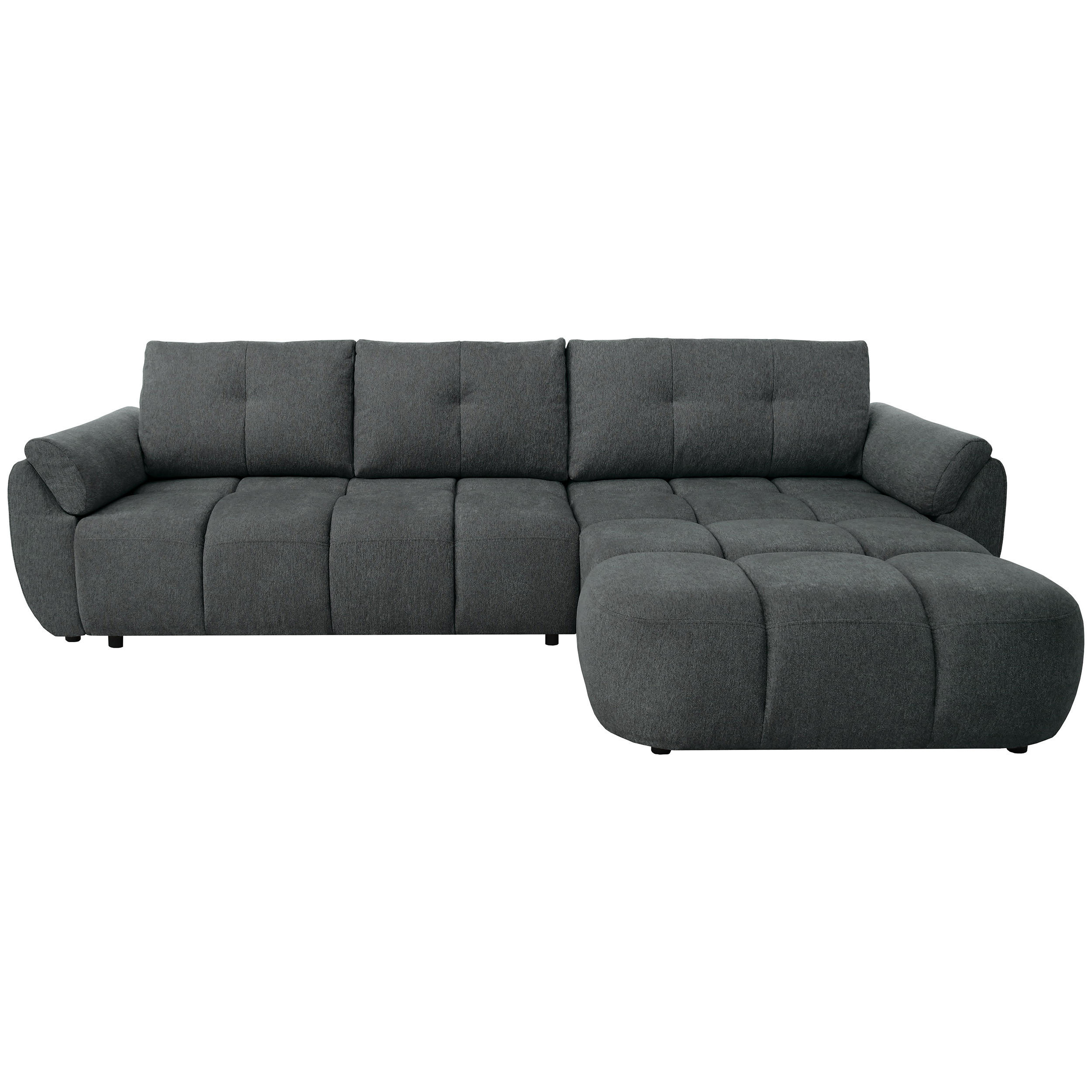 Beautysofa ROHOVÁ POHOVKA Massimo, univerzální rohová rozkládací pohovka 280 cm s funkcí spaní a úložným prostorem, antracitová