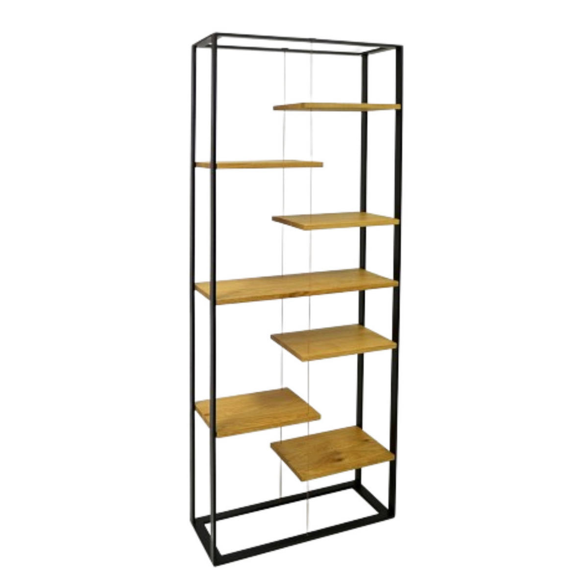 REGAL aus Massivholz und Metall für Wohn- oder Arbeitszimmer IBSEN - Eichefarben, Holz (70/180/30cm) - Rawood Furniture