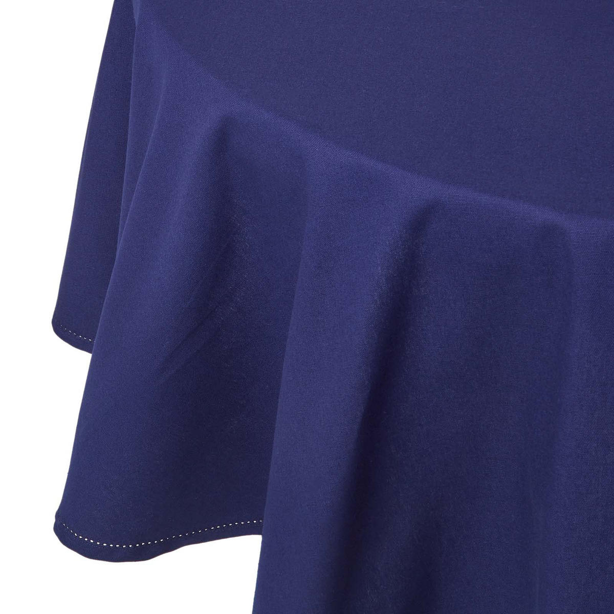 TISCHDECKE dunkelblau rund 178 cm, 100% Baumwolle - Dunkelblau, Textil (178/178cm) - Homescapes