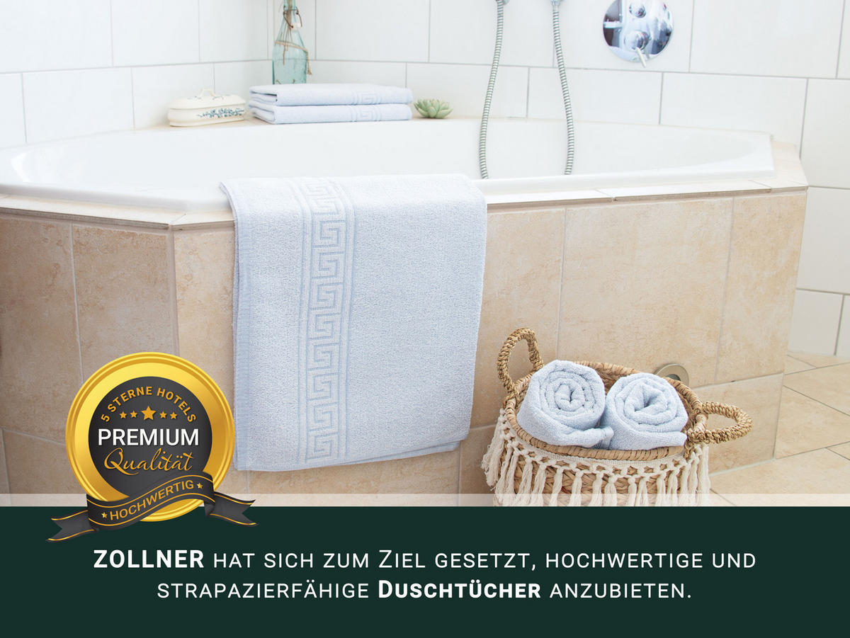 DUSCHTÜCHER, 5er-Set, 70x140 cm, 70% Baumwolle, 30% Polyester - Blau, Textil (70/140cm) - Zollner