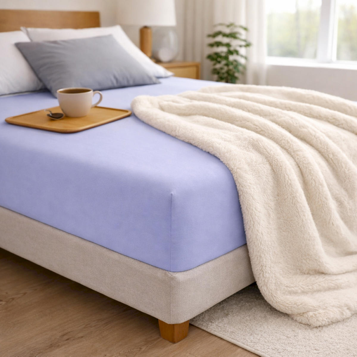 SPANNBETTLAKEN BASIC - Flieder, Textil (200/200cm) - Schöner Wohnen