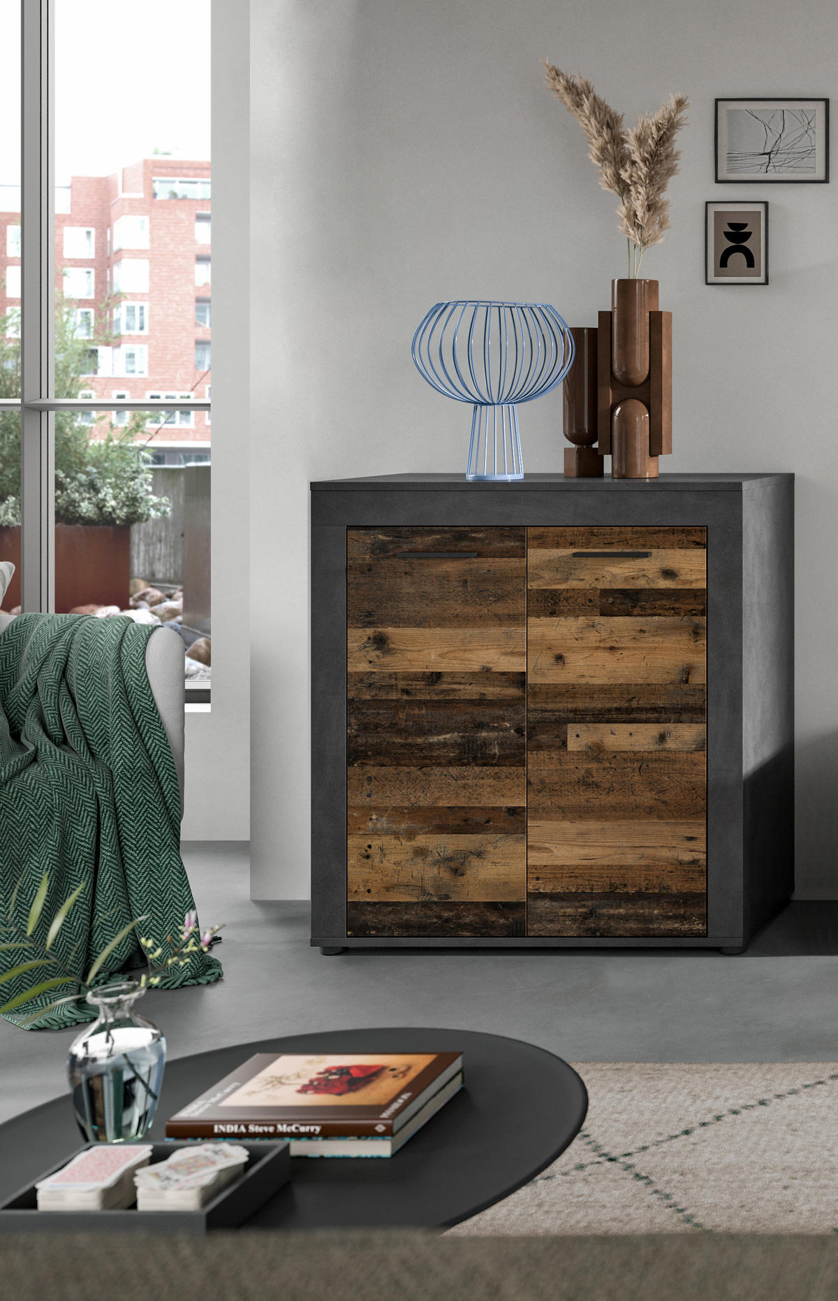 HIGHBOARD JAM (B/H/T: ca. 80/88/35 cm) in Matera/Old Wood Nachbildung - Naturfarben, Holzwerkstoff (80/88/35cm)