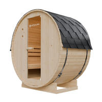 FASSSAUNA Spitzbergen 120 cm mit 3,6 kW Saunaofen (2 Personen) - Naturfarben, Holz (191/193/120cm) - Artsauna