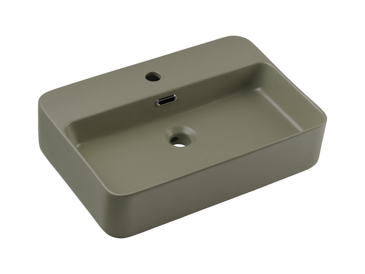 WASCHTISCHKOMBI 80 cm 3Teile - Nordic Cremona N BM400 in Cremona-Eiche/Dunkelgrün - Dunkelgrün/Eichefarben, Holz/Keramik (55/12/38cm)