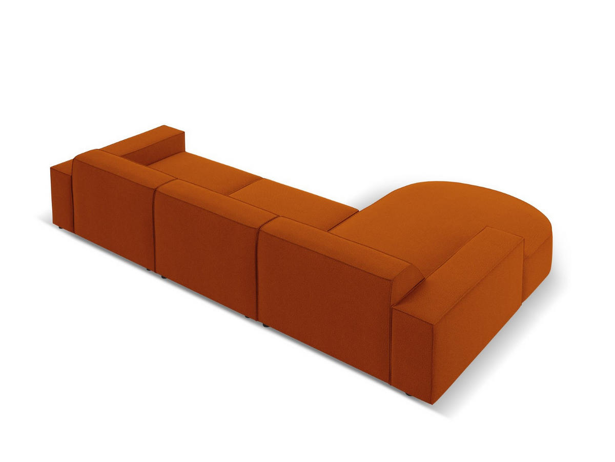 ECKSOFA links Jodie aus strukturiertem Stoff terrakotta 4 Sitzplätze - Terracotta, Textil (166/284cm) - Micadoni