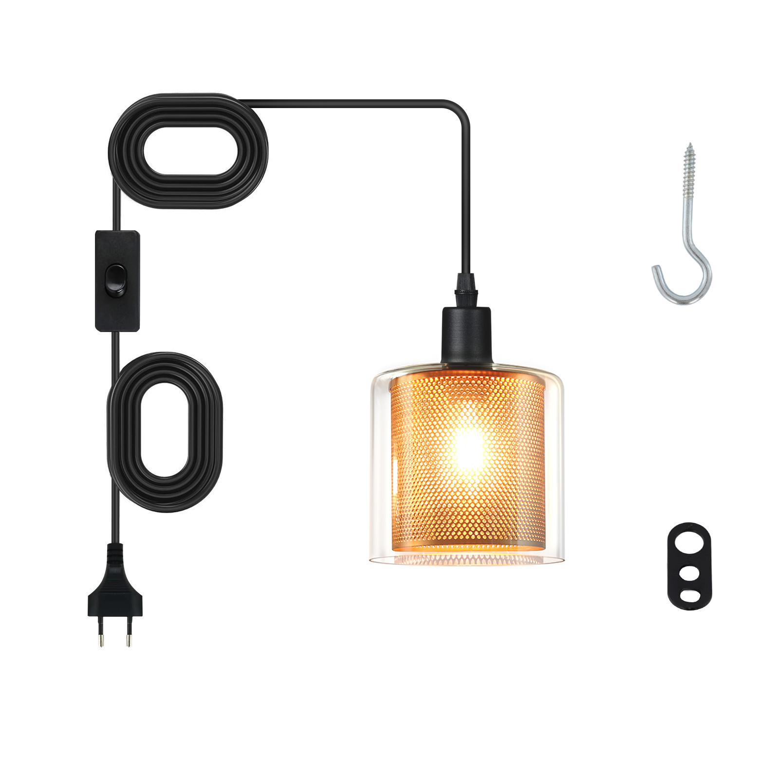 PENDELLEUCHTE Kaelis 13/12/450 cm - Schwarz, Metall (13/12/450cm) - ZMH