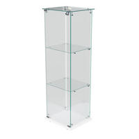 VITRINE mit RGB-Randbeleuchtung, 3-stufig, Weiß - Weiß, Glas (39.8/123.3/35cm) - Joyfair