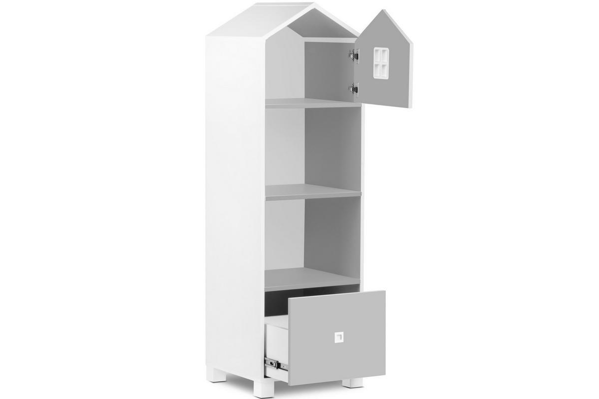 KINDERMÖBEL-SET MIRUM 4er-Set, Weiß/Grau - Weiß/Grau, Holz (40/145/45cm) - KONSIMO®